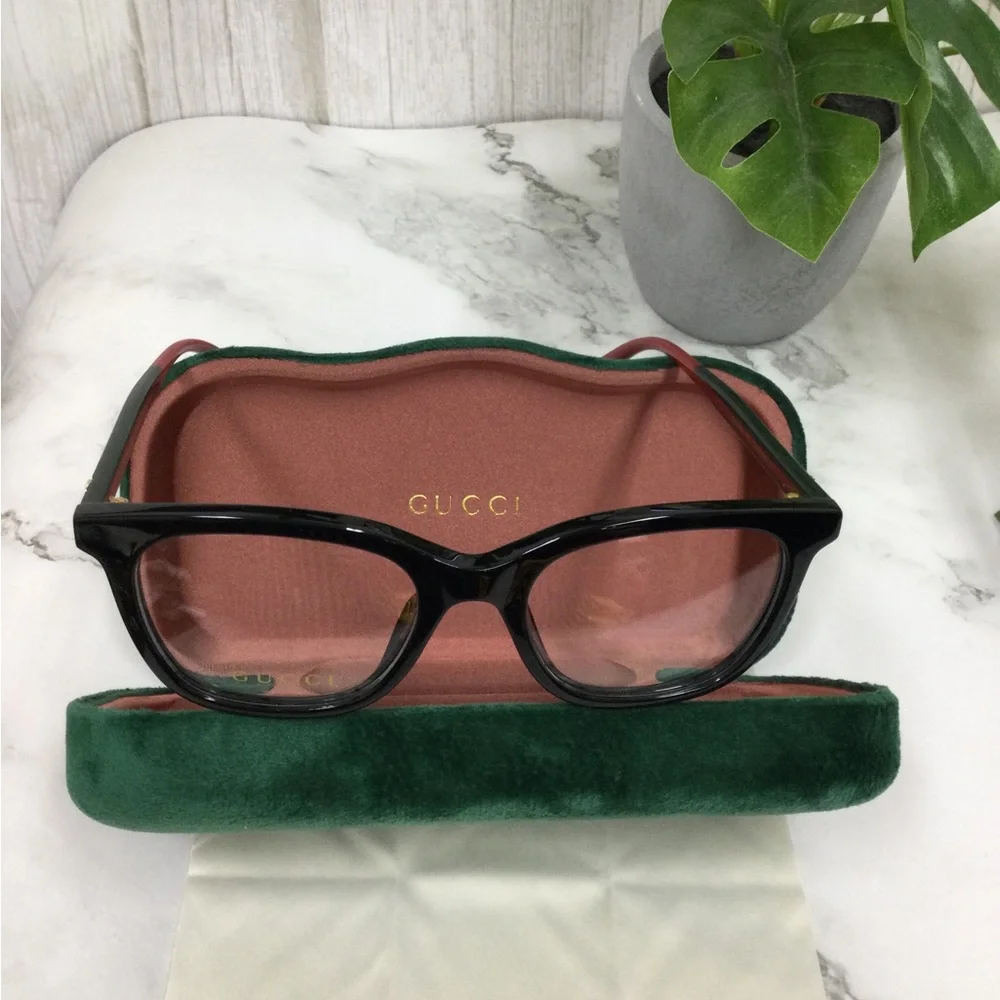 GUC Gucci Black and Red Frame Optical Glasses